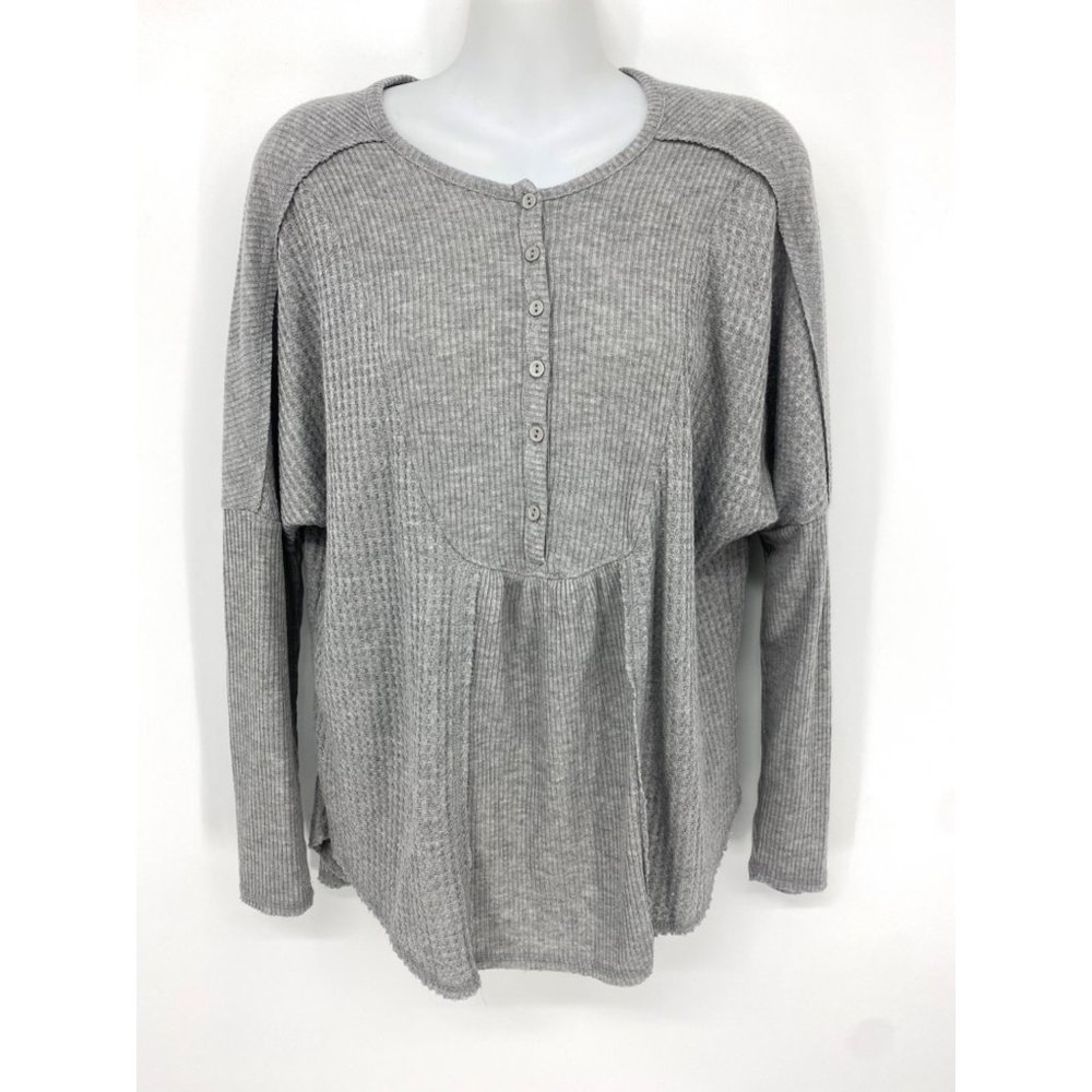 Gibsonlook waffle knit long sleeve henley top NEW size XS - Picture 1 of 3